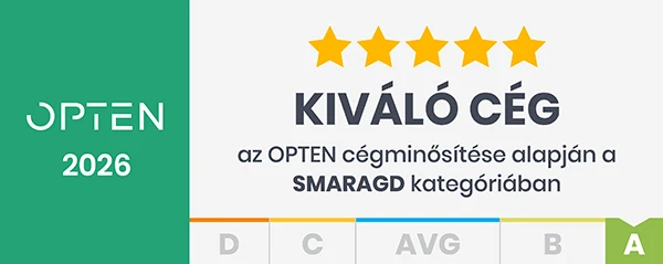OPTEN cégminősítés 2026: Kiváló cég, Smaragd kategória